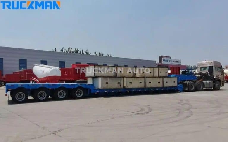 Remorque surbaissée pendant le transport -rgn lowboy