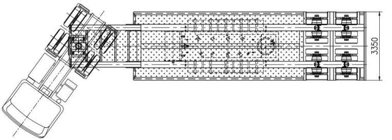 Structural drawing of main beam of low-floor trailer
