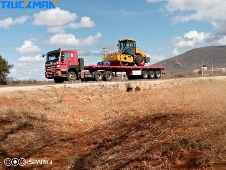 Flatbed trailers for safe transport of engineering equipment