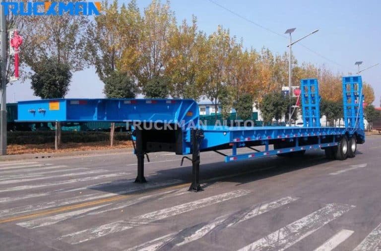 TRUCKMAN low bed semi-trailer with gooseneck design, exemplifying customizable options for heavy machinery transport.
