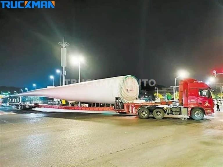 Low-bed trailers for large loads in progress