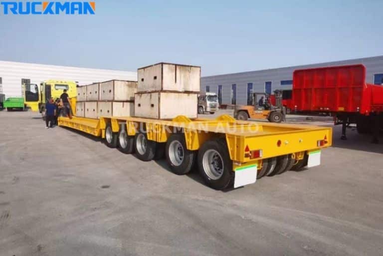 flatbed semi trailer ready for loading, emphasizing the importance of pre-loading checks