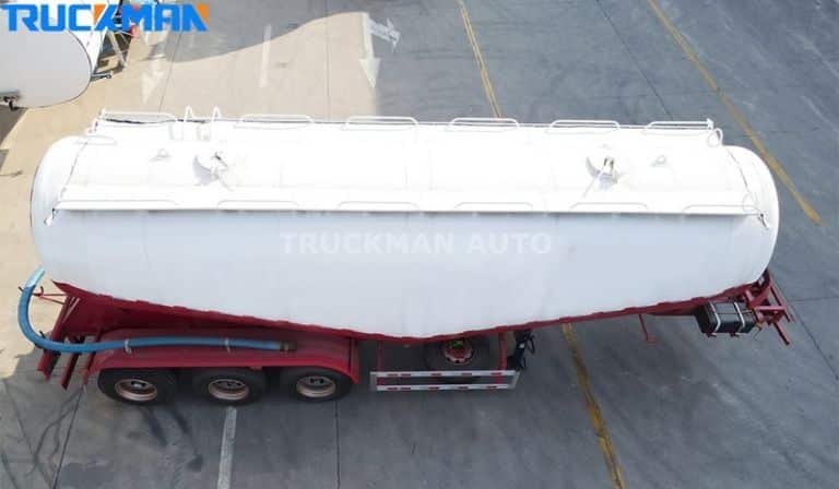 Cement tanker air compressor and tank top loading hatch design