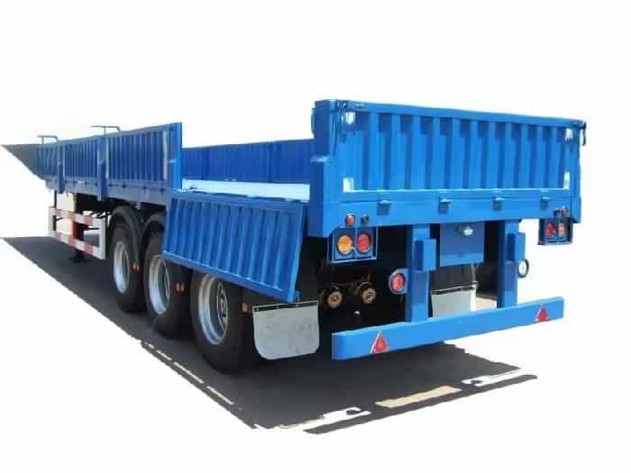 Blue side wall trailer featuring robust construction and efficient loading capability
