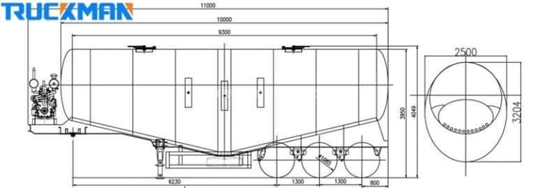 Cement Tanker design and construction diagram, showing the important parts for regular maintenance and servicing.